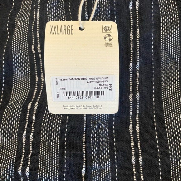 Ana A New Approach Womens SZ XXL Linen Blend Black Stripe Hi Rise Belted Shorts - Picture 2 of 7